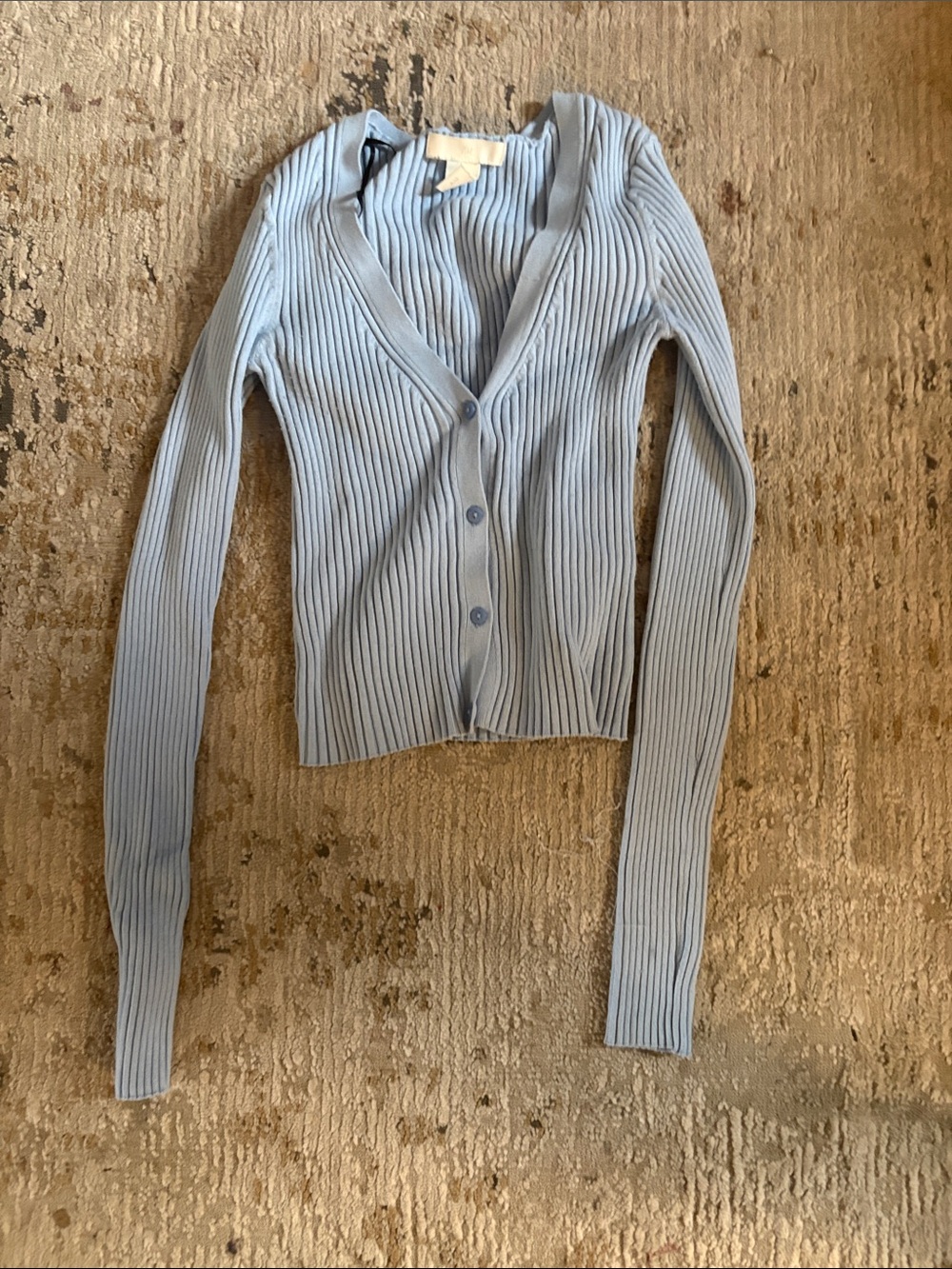 H&M Ribbed Striped Cardigan Gray XS